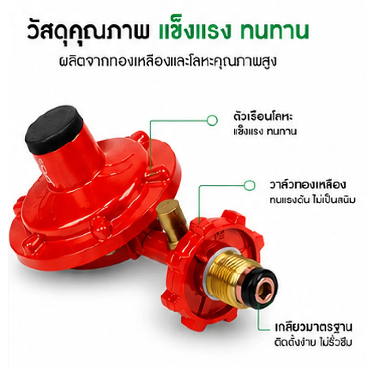 หัวปรับแก๊สแรงดันต่ำ Solo LGR พร้อมเซฟตี้วาล์ว สำหรับเตาแก๊สและหม้อทอดแก๊ส SGE
