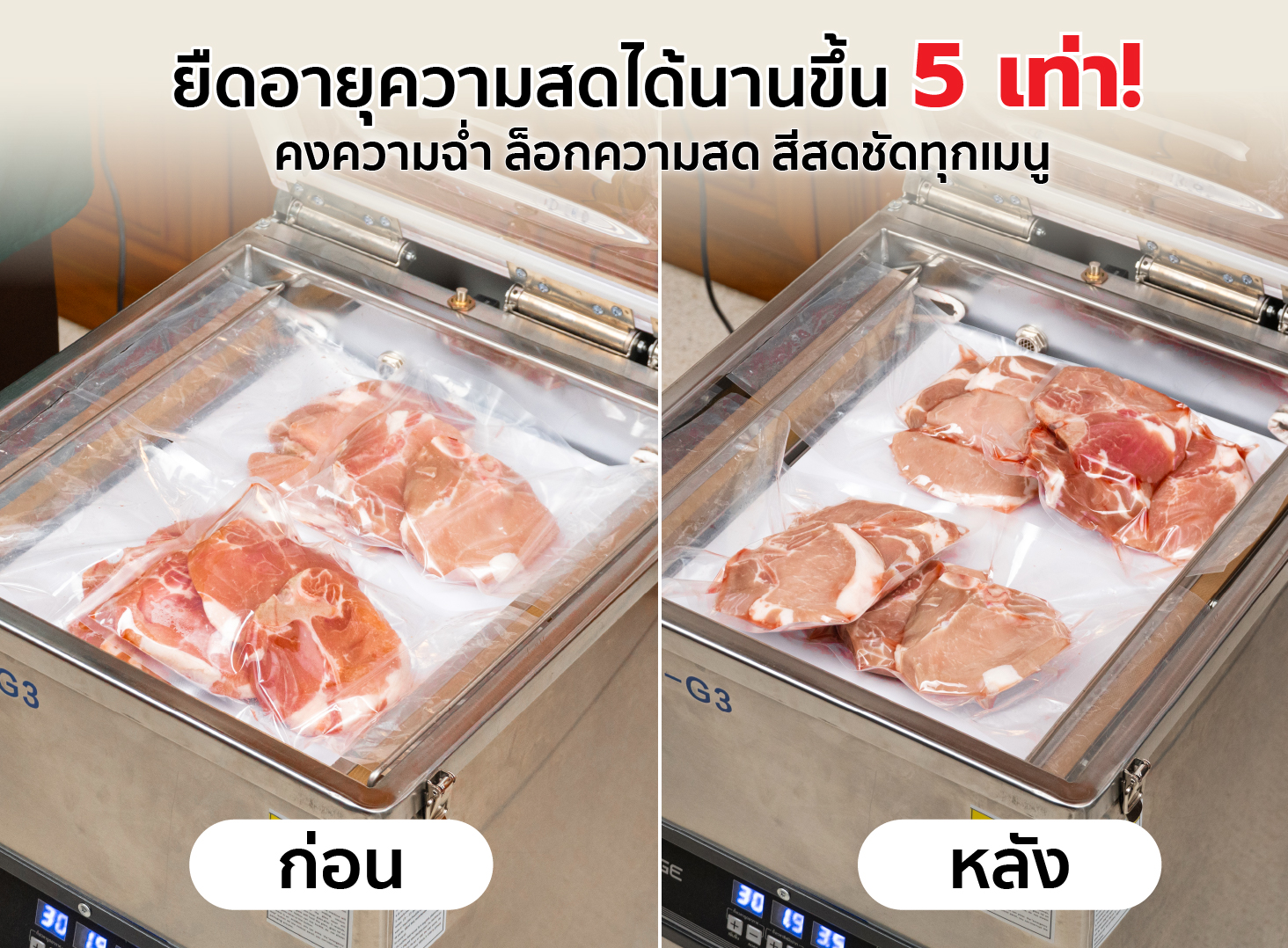 เครื่องซีลสุญญากาศ แบบห้อง รุ่น VCE-G3 เครื่องซีลสุญญากาศ แบบห้อง รุ่น VCE-G3
