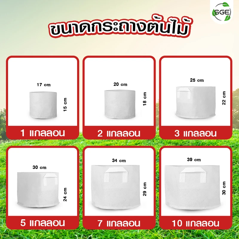 กระถางผ้าสีขาว smart pot