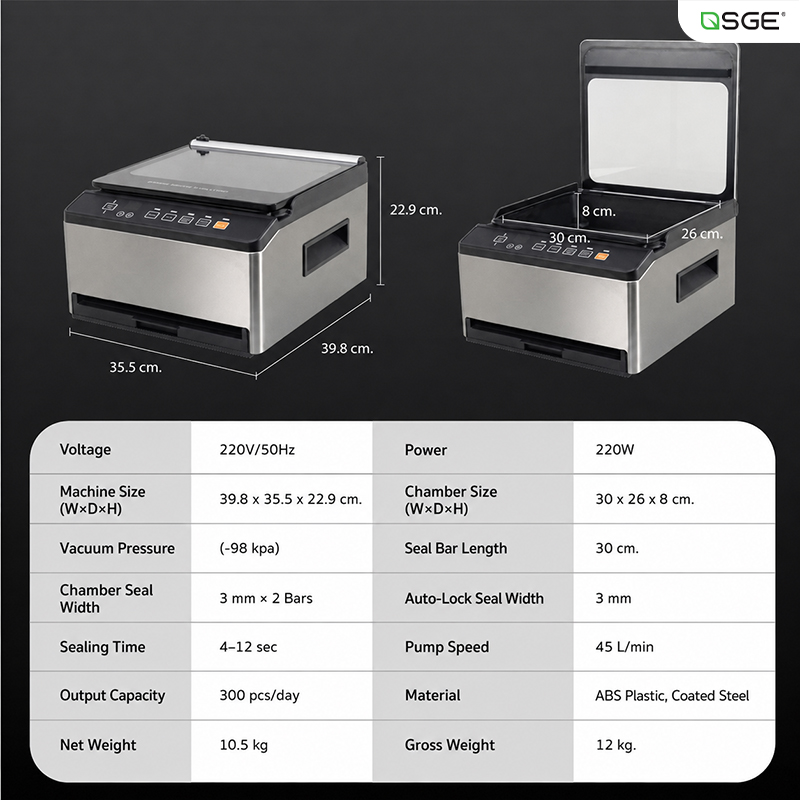 Features of the Semi-Industrial Vacuum Sealer Model VC-CUBE-G2