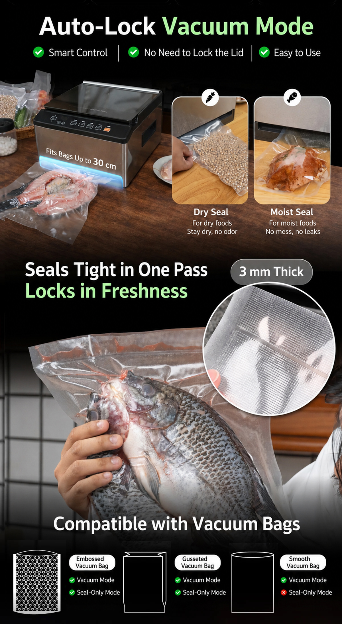 Features of Semi-Industrial Vacuum Sealer VC-CUBE-G2
