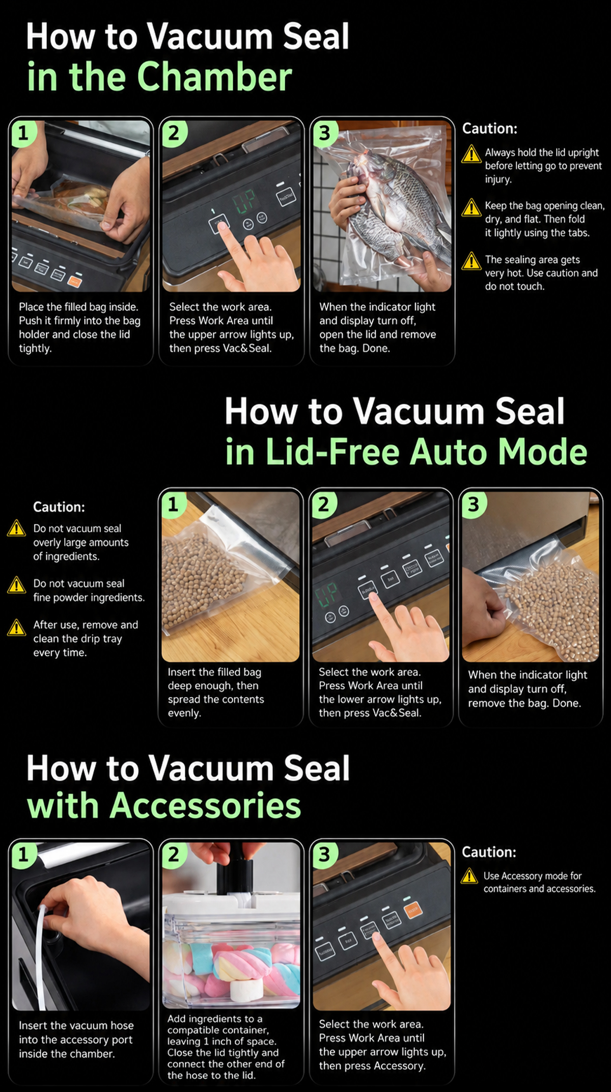 Features of Semi-Industrial Vacuum Sealer VC-CUBE-G2