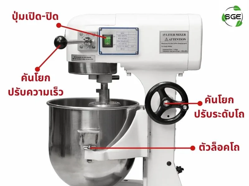 ปุ่มควบคุมและคันโยก เครื่องตีแป้ง เครื่องผสมอาหาร ปุ่มควบคุมและคันโยก เครื่องตีแป้ง เครื่องผสมอาหาร