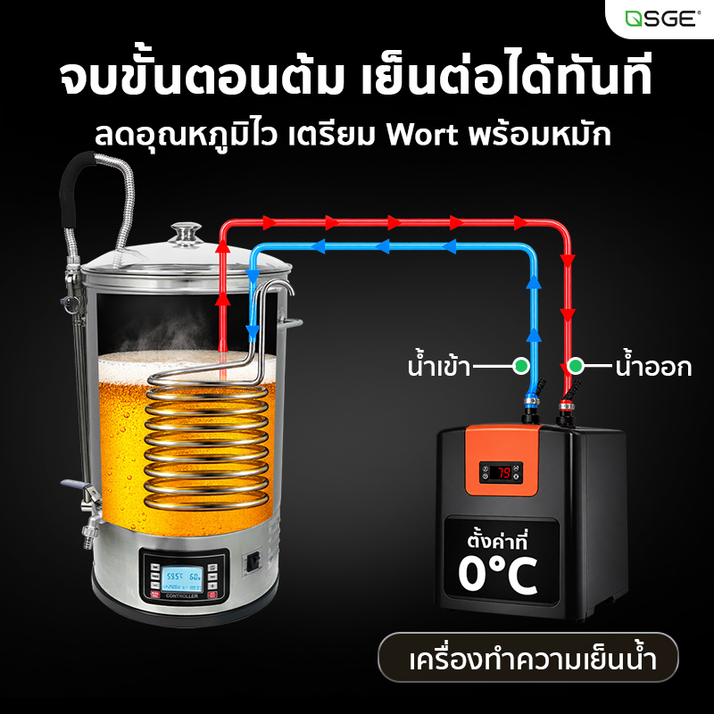 หม้อต้มเบียร์ ไฟฟ้า All-in-One เครื่องต้มเบียร์ แมชชิ่งเบียร์ ขนาด 30 ลิตร ควบคุมอุณหภูมิแม่นยำ