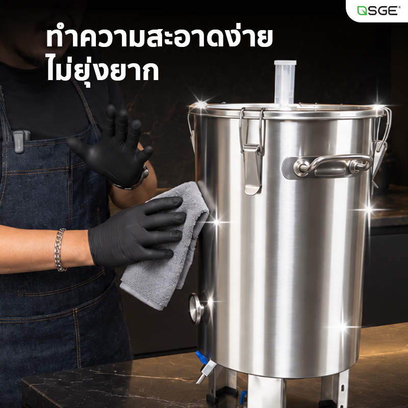 ถังหมักเบียร์ ถังหมักเบียร์สแตนเลส SUS304 ก้นทรงกรวย ความจุ 30 ลิตร สำหรับหมักเบียร์ ไวน์ ไซเดอร์