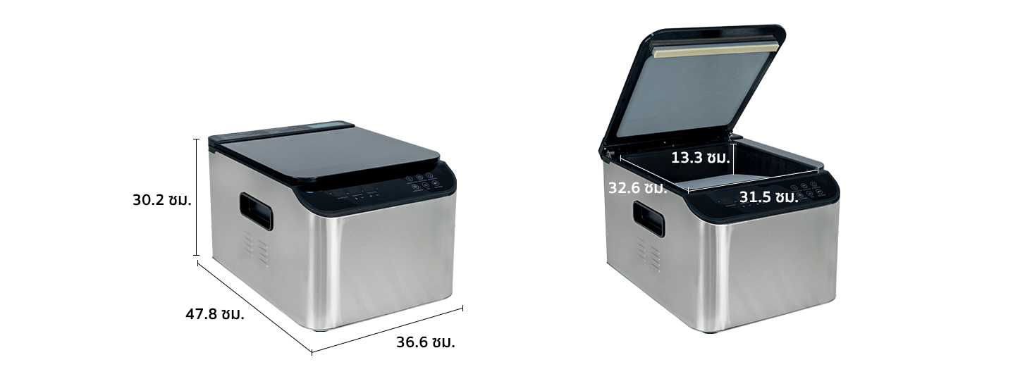 เครื่องซีลสูญญากาศ รุ่น VC-CUBE-AUTO แถบซีลหนา 8 มม. กว้าง 30 ซม. ฝาเปิด-ปิดอัตโนมัติ แผงควบคุมระบบสัมผัส SGE