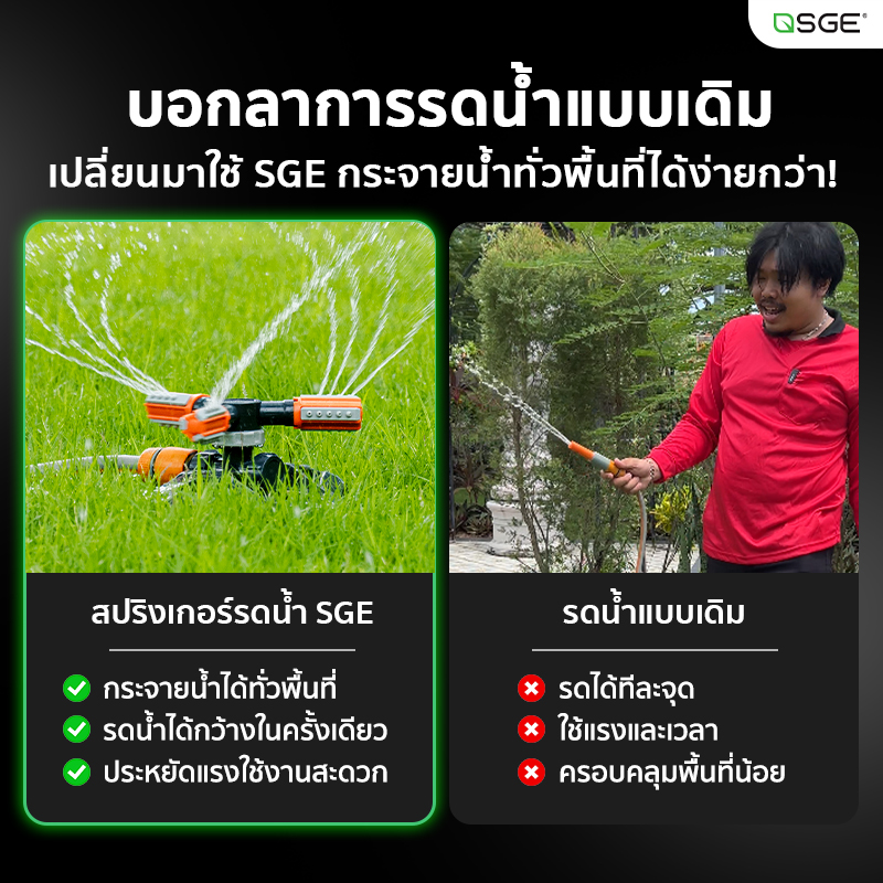 สปริงเกอร์ สปริงเกอร์รดน้ำ 4 หุนกระจายน้ำรอบทิศทาง 360° SGE