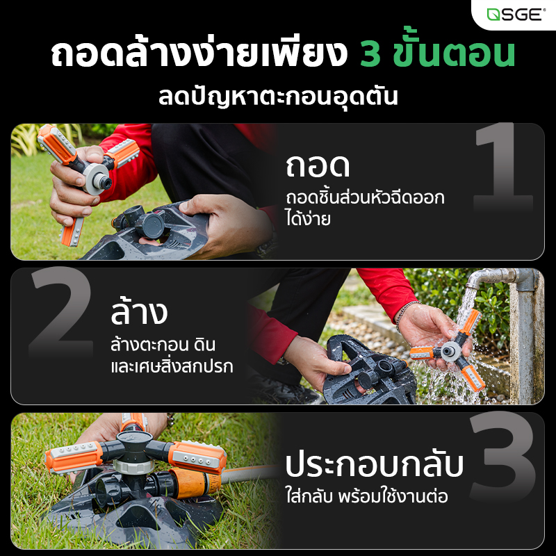 สปริงเกอร์ สปริงเกอร์รดน้ำ 4 หุนกระจายน้ำรอบทิศทาง 360° SGE